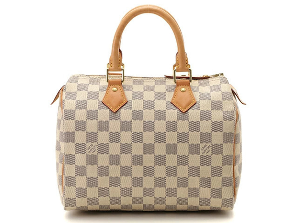 Louis Vuitton Speedy Handbag Damier Azur White
